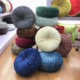 thumbnail image 4 of Coussin Rond en Velours pour la Maison, Décoration, Coussin Rond Plissé pour Canapé, Chaise, Lit, Voiture (Vert), 4 of 5