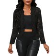 thumbnail image 1 of Pincandy Women's Sheer Lace Jacket Blazer Long Sleeve Open Front See Through Jackets, 1 of 2