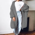 thumbnail image 2 of CEHVOM Women'S Fashion Knitted Long Pattern Cardigan Sweater Coat Clearance, 2 of 6