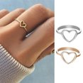 thumbnail image 4 of Xingzhi Bague pour Femme en Alliage Ajourée en Forme de Cœur, Bague à Joint Ajustable, Accessoires de Bijoux pour Femme Fille, Or, 4 of 7