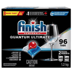 Finish Quantum Ultime Plus Lave-vaisselle Détergent, boîte de 96 Comprimés – Nettoyage puissant pour les plats
