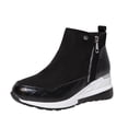 thumbnail image 1 of XZNGL Bottines Courtes Zippées pour Femmes, Grande Taille, à Plateforme, Espadrilles Décontractées à Semelles Compensées, 1 of 1