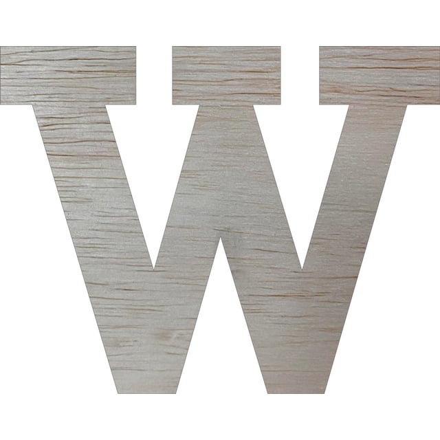 Wooden Block Letters, Unfinished 4'' Rockwell W, Craft