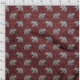 thumbnail image 3 of oneOone Georgette Viscose Fabric Elephant Block Print Fabric BTY 42 Inch Wide, 3 of 4