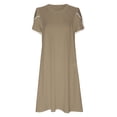 thumbnail image 4 of Lenago Summer Plus Size Summer Dresses Mode Femmes Décontracté Aguichant Col en V Imprimé Summer Manches Courtes Poches Robe Fête Plage Dresses en Liquidation, 4 of 6