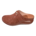thumbnail image 1 of Women's Wide Width Wedge Sandals Slip On Backless Clogs Platform Non Slip Work Shoes Lightweight Dress Mules Brown Size7.5, 1 of 9
