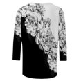 thumbnail image 5 of Pompotops T-shirt de Mode pour Femme Mi-Long Manches 3/4 Blouse Col Rond Hauts Décontractés Liquidation, 5 of 5