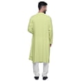 thumbnail image 2 of Atasi Long Kurta For Men Mandarin Collar Solid Cowl Drape Clothing, 2 of 7
