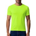 thumbnail image 2 of Viluyesy T-Shirt Actif d'Été à Séchage Rapide pour Homme, Col Ras du Cou, Muscle, Doux, Extensible, Uni, Manches Courtes, Vert Fluorescent, TG, 2 of 9