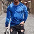 thumbnail image 1 of TIMIFIS Chemises pour Hommes Chemises à Manches Longues T-Shirt à Imprimé Graphique T-Shirt Décontracté à Col Rond Chandail Molletonné Haut-Bleu Foncé Automne, 1 of 5