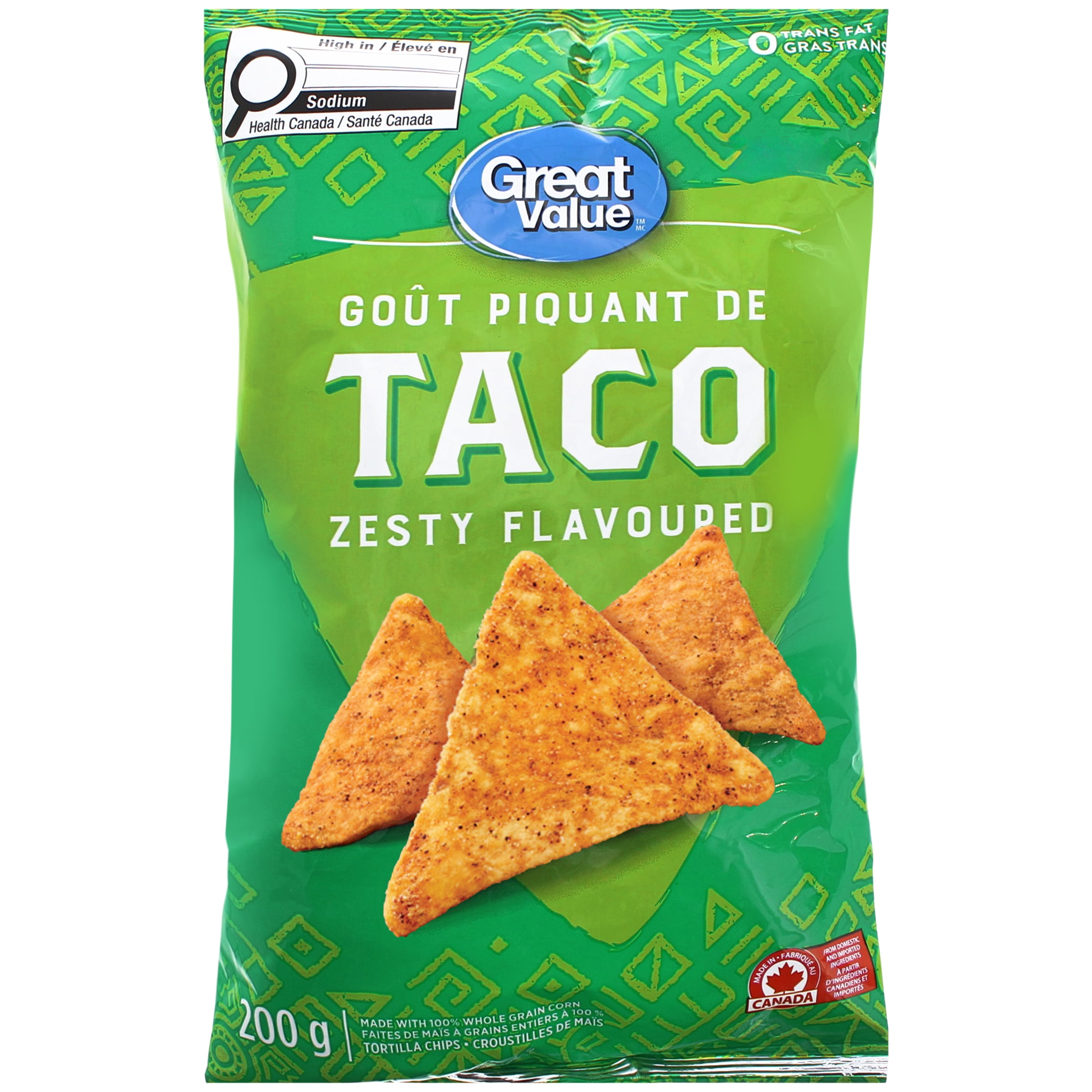 Great Value Taco Zesty Flavoured Tortilla Chips