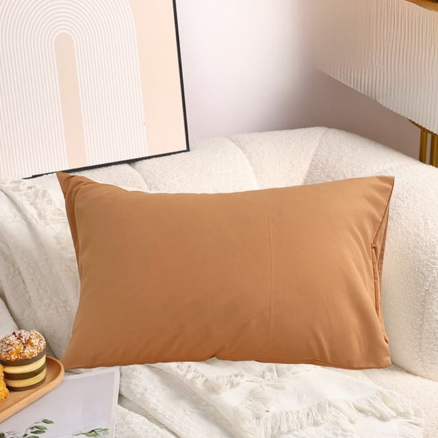 YIMWNYI Japanese Style Unprinted Pillowcase, Washed Pillow Cover, Polyester Pillowcase, Solid Color Minimalist Bedding, Skin-Friendly Breathable Pillowcase, Fade-Resistant & Pilling-Free Pillowcase