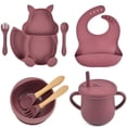 thumbnail image 1 of 8pcs Baby Feeding Set BPA-free Silicone Self-Feeding Baby Cutlery Set Infant Dinnerware Set, 1 of 10