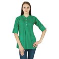 thumbnail image 1 of Robe Haut Boho Unie Tenue Décontractée Tunique Vêtements pour Femmes Coton Robe d'Été, 1 of 4
