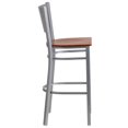 thumbnail image 5 of HERCULES Series Silver Slat Back Metal Restaurant Barstool - Cherry Wood Seat, 5 of 5