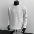 thumbnail image 4 of Ediodpoh Chandail Sans Capuchon pour Homme - Unisexe Automne Couleur Unie Col Rond Style Tenue Décontractée pour les Activités Quotidiennes Vêtement Polyvalent Confortable pour Superposition Chandail pour Homme Gris Pâle m, 4 of 4