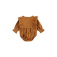 thumbnail image 3 of Kmbangi Baby Romper, Solid Color Round Neck Long Sleeve Bodysuit Jumpsuit, 3 of 7