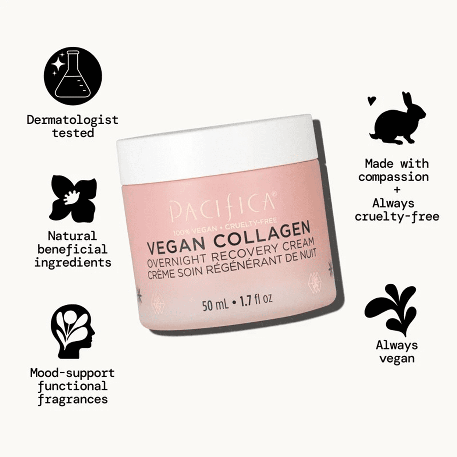 Pacifica - Vegan Collagen Overnight Recovery Cream - 50ml