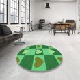 thumbnail image 4 of Ahgly Company Machine Washable Indoor Square Transitional Forest Green Area Rugs, 8' Square, 4 of 7