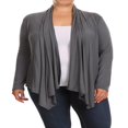 thumbnail image 1 of Women‘s Plus Size Solid Casual Long Sleeve Drape Front Open Jacket Cardigan, 1 of 4