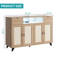 thumbnail image 2 of Buffet Sideboard with 4 Doors, Large Farmhouse Kitchen Storage Cabinet with Power Outlets, Wood Coffee Bar Cabinet with 2 Drawers for Kitchen, Dining Room, Entryway, 2 of 8