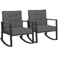 thumbnail image 1 of Costway 2 PCS Patio Rattan Rocker Chair Outdoor Glider Rocking Chair Cushion Lawn Grey, 1 of 10