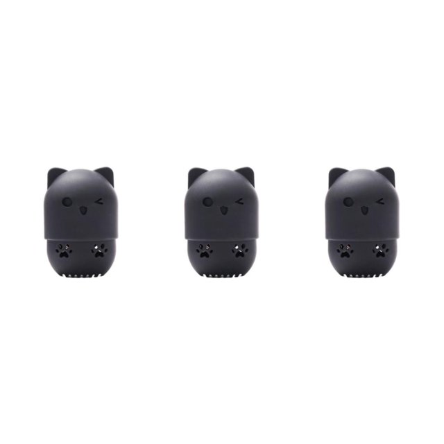 relayinert et Organiser Éponges en Forme de Chat Lavables et Réutilisables Boîte de Rangement Fond Noir Ensemble de 3
