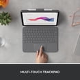 thumbnail image 3 of Logitech Combo Touch, Detachable iPad Keyboard Case (10th gen and A16) with Large Precision Trackpad, Full-Size Backlit Keyboard, and Smart Connector Technology - Oxford Grey, 3 of 6