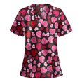 thumbnail image 1 of RKSTN Women Short Sleeve V-neck Tops Working Uniform Blouse, 1 of 3