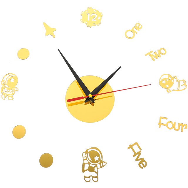 1 Set Simple Spaceman Wall Hanging Clock Decorative Mute Clock for Home Office