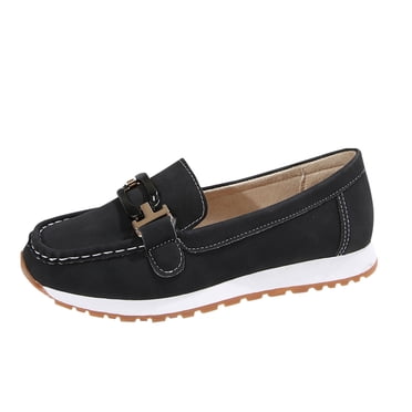 LOVZFMLL Mocassins pour Femmes Chaussures Décontractées à Enfiler pour le Travail Affaires Décontractées Confort Marche Chaussures Plates Légères Penny Loafers Flats Noir 7,5