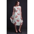 thumbnail image 4 of Bimba Robe d'Été Sans Manches à Col Rond pour Femmes, Grise, à Imprimé Floral de Pivoine et d'Anémone, Tenue Décontractée - Grand, 4 of 6