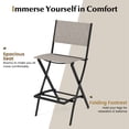 thumbnail image 4 of Costway Set of 2 Outdoor Bar Chair Folding Bar Height Stool with Metal Frame Coffee, 4 of 7