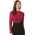 thumbnail image 1 of INSPIRE CHIC Haut à Manches Longues en Mousseline à Col Rond en Dentelle Florale pour Femme, 1 of 6