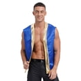 thumbnail image 4 of vastwit Mens Halloween Toad Vest Costumes Open Front Shiny Trim Waistcoat Cartoon Captain Cosplay Outfits Royal Blue S, 4 of 6