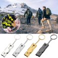 thumbnail image 2 of Nouveau Sifflet à Double Fréquence en Forte Demande, Sifflet de Survie d'Urgence à Double Tube en Alliage d'Aluminium pour Activités de Plein Air Camping Randonnée, Acier Inoxydable, 2 of 8