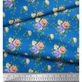 thumbnail image 3 of Soimoi Poly Georgette Tissu Feuilles, & Rose Imprimé Floral 1 Yard 52 Inch Wide, 3 of 3