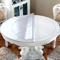 thumbnail image 1 of ORUYROP Upgraded Version Frosted Round Table Cover 60'' x 60'' Waterproof Plastic Table Protector for Dining Room, 1 of 7
