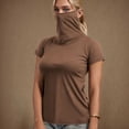 thumbnail image 2 of BiZtdJrK Chandails de Bain de Protection Solaire pour Femmes Été Plage Maillot Dermoprotecteur Chandail Séchage Rapide Manches Courtes Plein Air Randonnée Hauts Café TG Chemises pour Hommes, 2 of 8