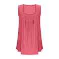 thumbnail image 5 of Women's Casual Square Neck Tank Top Pure Color Ruffle Detail Blouse for Spring Summer Daily Wear with Jeans Workout Set Fitted T Shirt Atmosphere Top Cleavage Cover plus Size Camisole Petite 3, 5 of 5