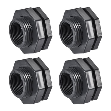 Unique Bargains G3/4 Female Pipe Fitting PVC Bulkhead Fitting with Silicone Gasket Gray 4 Pack