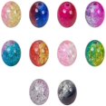 thumbnail image 2 of CHUANK 100pcs 10 Color Crackle Glass Beads 10mm Handcrafted Lampwork Round Crystal Beads Bulk, 2 of 9