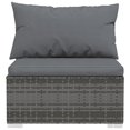 thumbnail image 3 of vidaXL 6 Piece Patio Lounge Set with Cushions Poly Rattan Gray, 3 of 5
