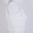 thumbnail image 5 of FOCUSNORM Women Sling Top Solid Color Crop Low Chest Sexy Bodycon Top Clothes, 5 of 5
