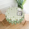 thumbnail image 4 of St. Patrick's Day Floral Tablecloth 60 Inch Round, Watercolor Clover Shamrock Flowers with Green Buffalo Plaids, Decorative Washable Table Cloth for Kitchen Dining Holiday Party, 4 of 6
