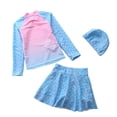 thumbnail image 3 of Baby/Toddler Girls Mermaid Swimsuit Rashguard Set Long Sleeve UPF 50+ ,D25-1 Size 6T, 3 of 5