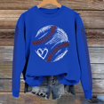 thumbnail image 1 of IMENGL Spring baseball print crew neck hooded sweatshirt long, Blue XL, Size M-2XL, 1 of 4