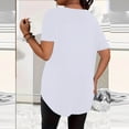 thumbnail image 5 of Neewe Plus Size Tops for Women Summer V Neck Short Sleeve Tee Shirts Button Casual Loose Fit Blouse Multiple Color Options, 5 of 5