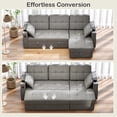 thumbnail image 4 of HOMCOM Sofa Bed, Pull Out Sleeper Couch with USB Ports, Chaise Storage, 4 of 10