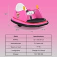 thumbnail image 3 of Costway Voiture 12 V pour Enfants, Auto Tamponneuse de Course à Rotation 360° avec Télécommande, Rose, 3 of 10